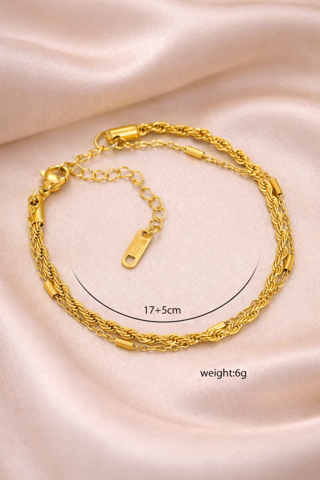 Gold Double Chain Bracelet