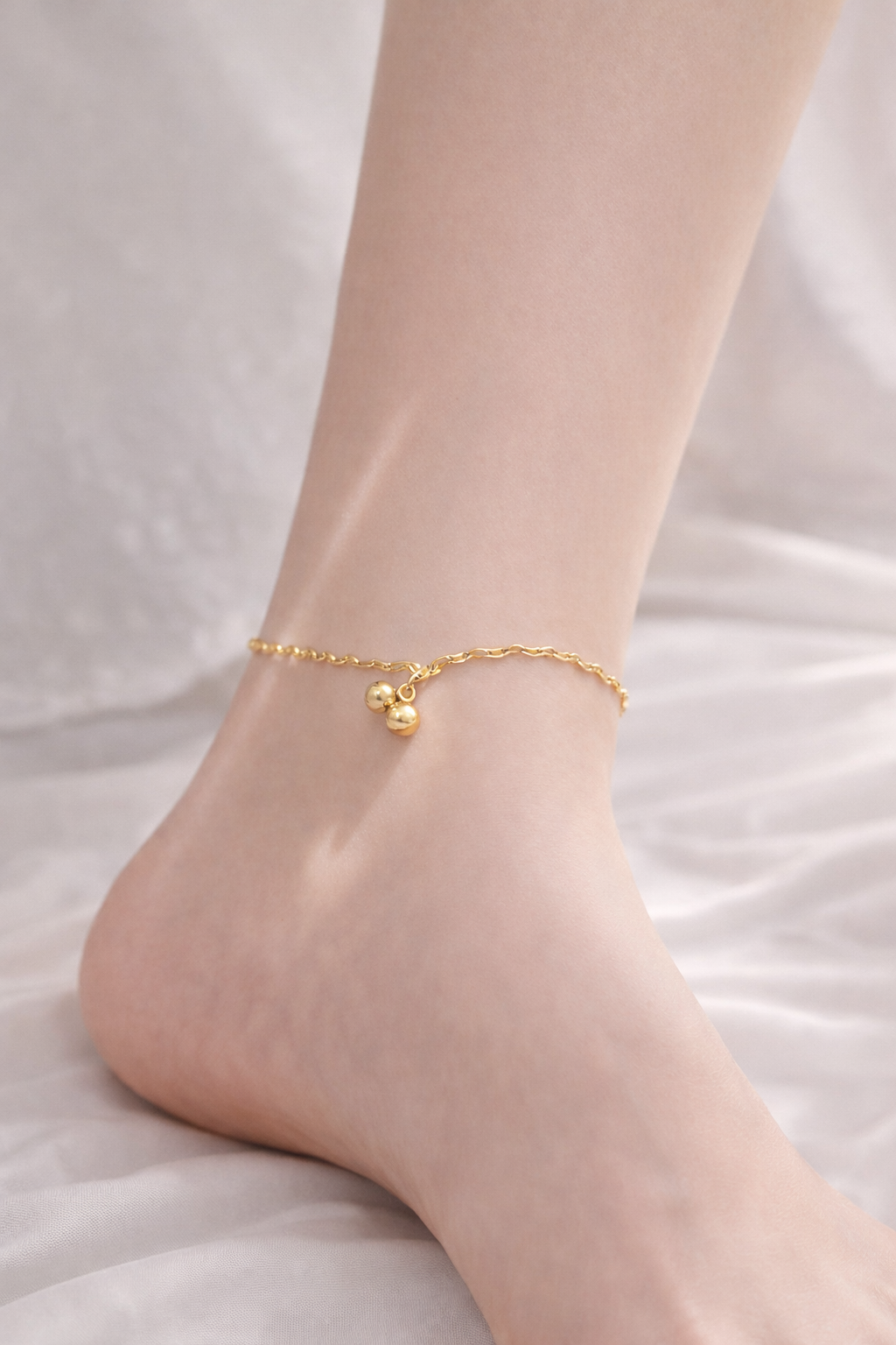 Heart Charm Titanium Steel Anklet – Simple Wedding Ankle Bracelet for Women