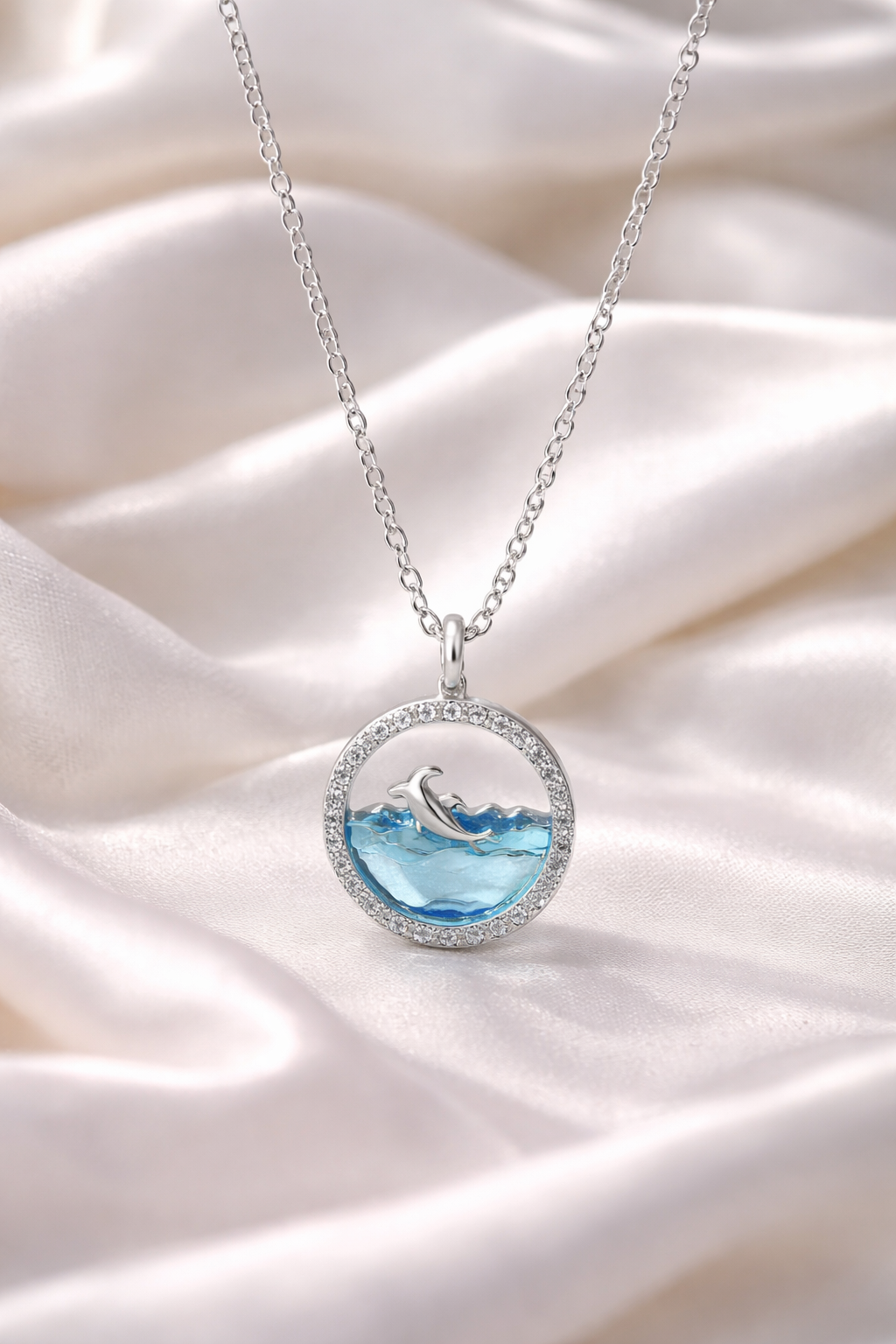 Ocean Inspired silver Pendant Necklace – Coastal Sea Charm Stainless Steel Necklace