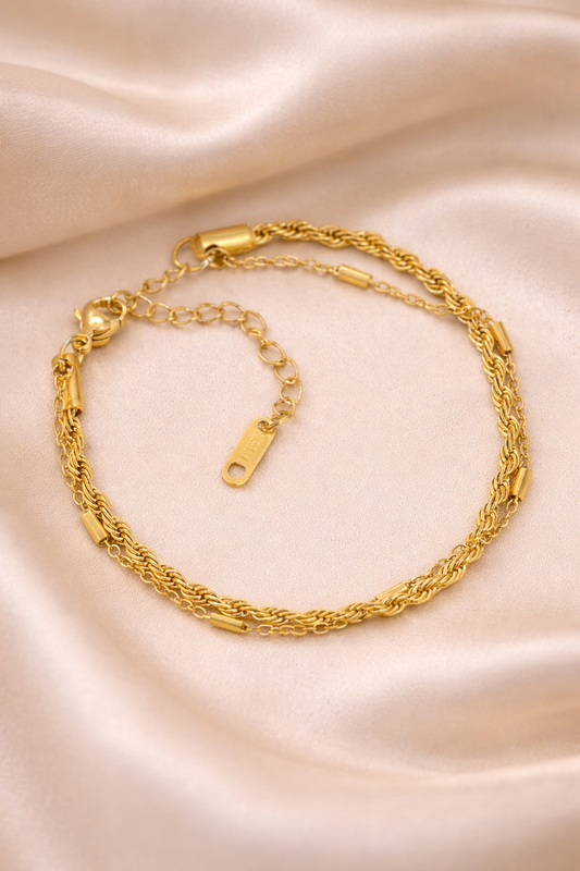 Gold Double Chain Bracelet