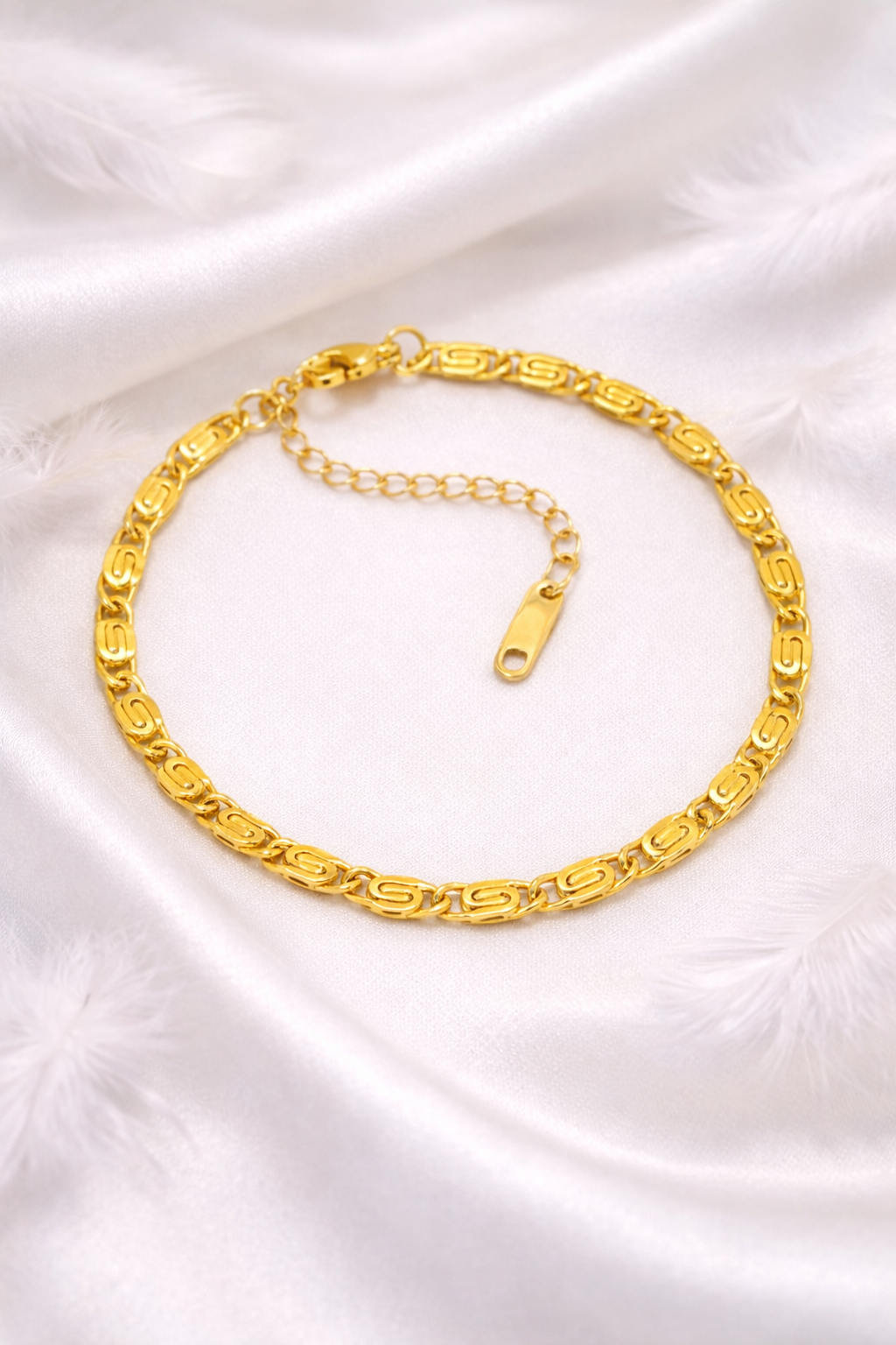 18K Gold Plated Coffee Bean Bracelet – Stainless Steel PVD Chain for Women